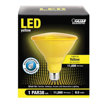 Feit Electric Feit PAR38 E26 (Medium) LED Bulb Yellow 90 Watt Equivalence 1 pk PAR38/Y10KLEDBX